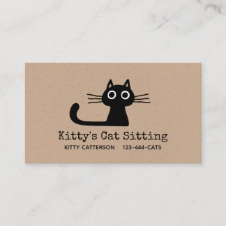 Niedlich Black Kitty Cat | Fun Feline | Quirky Ani Visitenkarte