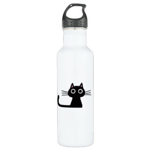 Niedlich Black Kitty Cat - Funky Feline Edelstahlflasche