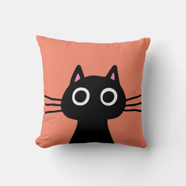 Niedlich Black Kitty | Quirky Cat Lover's Kissen (Vorderseite)