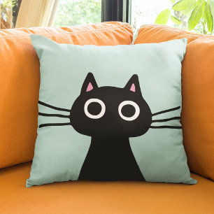Niedlich Black Kitty Quirky Cat Lover's Kissen