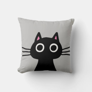 Niedlich Black Kitty   Quirky Cat Lover's Kissen