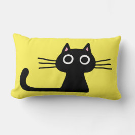 Niedlich Black Kitty | Quirky Cat mit langen Whisk Lendenkissen