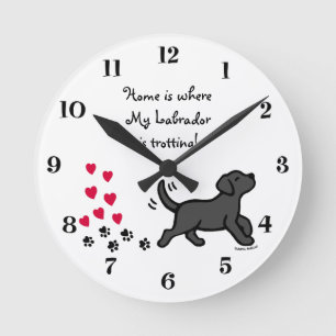 Niedlich Black Labrador Trotlock Runde Wanduhr
