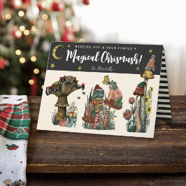 Niedlich Black Merry Mushroom Cottagecore Weihnach Feiertagskarte