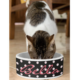 Niedlich Black Pink Polka Dosen Katzenkätzchen Pet Napf