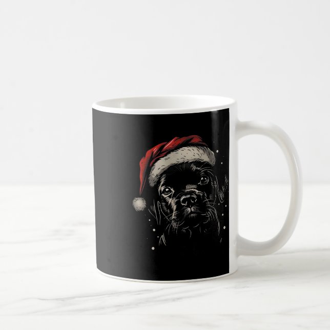 Niedlich Black Puppy Labrador Weihnachtsmannmütze  Kaffeetasse (Rechts)