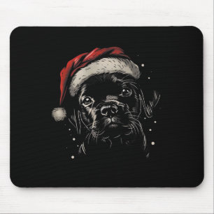 Niedlich Black Puppy Labrador Weihnachtsmannmütze Mousepad