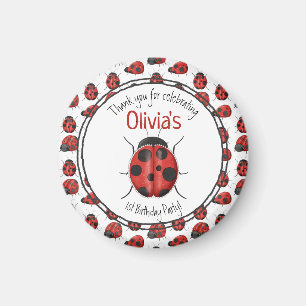 Niedlich Black Red Ladybug Muster Vielen Dank Magnet