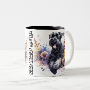 Niedlich Black Russian Terrier Dog Zweifarbige Tasse