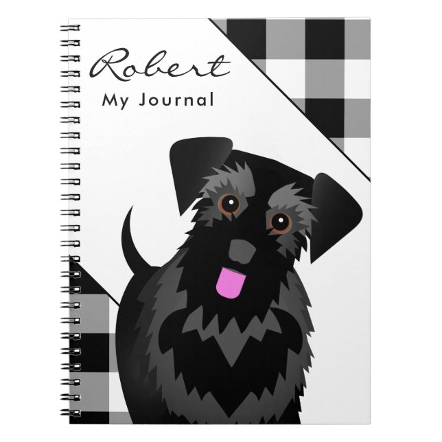 Niedlich Black Schnauzer-Notebook Notizblock (Vorderseite)