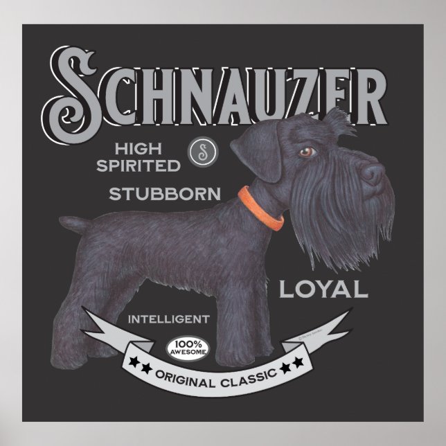 Niedlich Black Schnauzer Poster (Vorne)