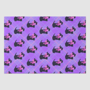 Niedlich Black Scottish Terrier Dog Kariert Weihna Seidenpapier