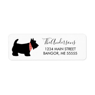 Niedlich Black Scottish Terrier Dog Rücksendeadres