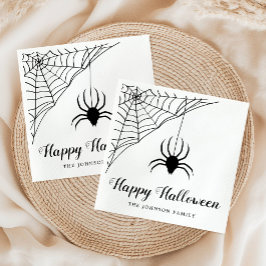 Niedlich Black Spider Happy Halloween Napkins Serviette