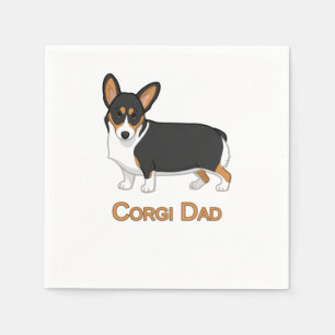 Niedlich Black Tricolor Pembroke Corgi Vater Hunde Serviette