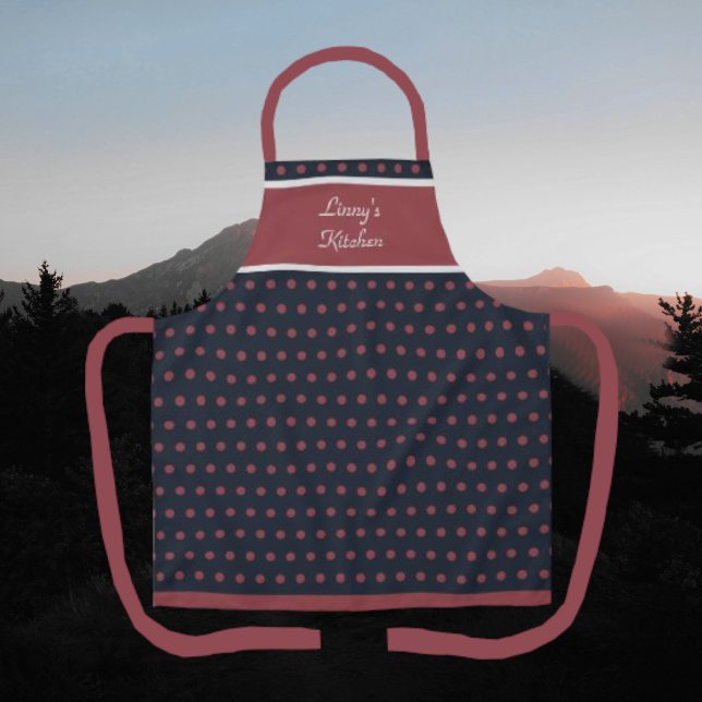Niedlich Black und Terra Rosa Polka Dot Schürze (Von Creator hochgeladen)