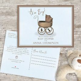 Niedlich Blau Es ist ein Vintages Baby Carriage Cl Einladungspostkarte