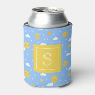 Niedlich-Blau-Gelb-Sunshine-Monogramm Dosenkühler