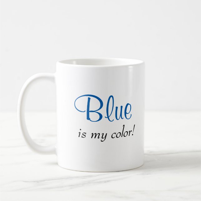 Niedlich Blau ist mein Farbangebot Kaffeetasse (Links)