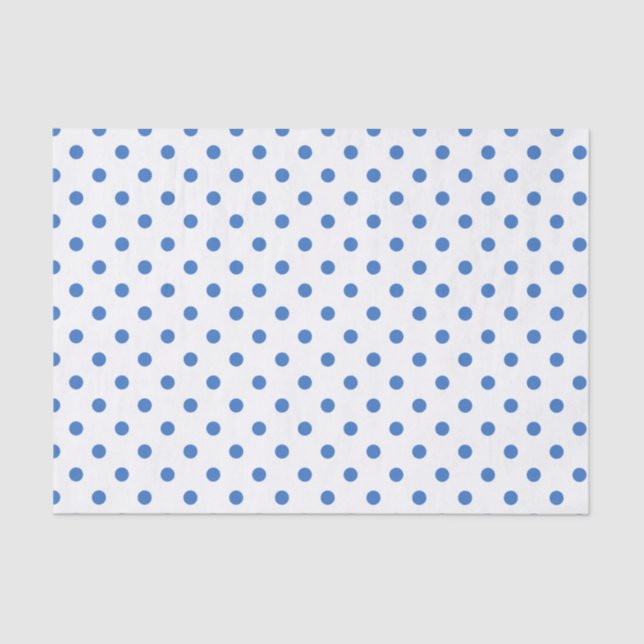 Niedlich-blau-weißer Polka-Dot Seidenpapier (Vorderseite)