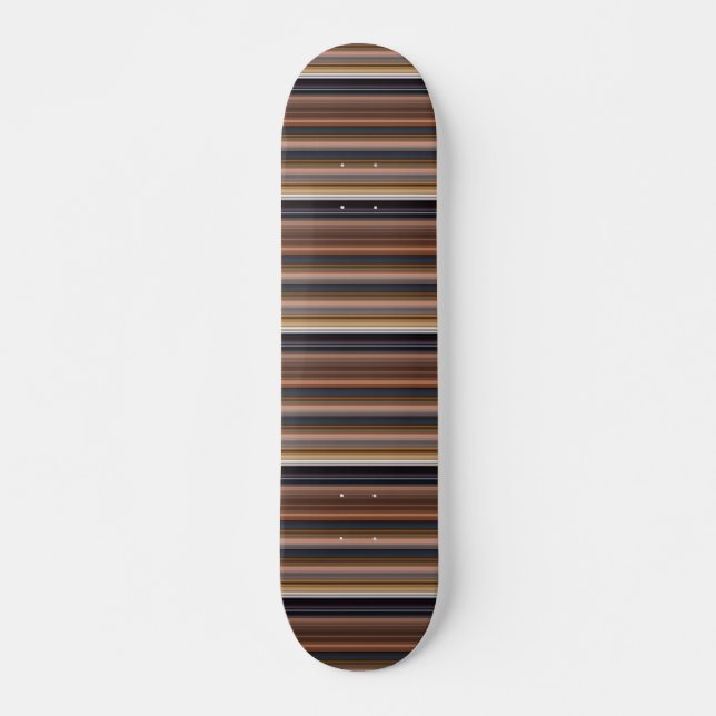 Niedlich-blaubraune Streifen Skateboard (Vorne)