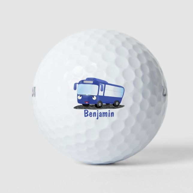 Niedlich-blaue Cartoon-Abbildung Golfball (Vorderseite)