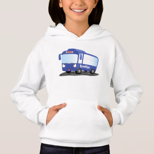 Niedlich-blaue Cartoon-Abbildung Hoodie (Vorderseite)