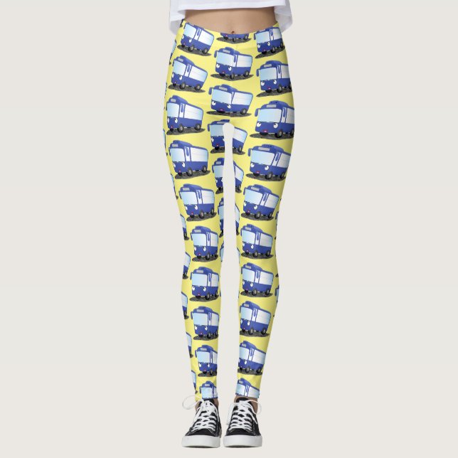 Niedlich-blaue Cartoon-Abbildung Leggings (Vorderseite)