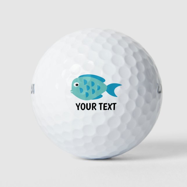 Niedlich-blaue Fisch-benutzerdefinierte Printgolfb Golfball (Vorderseite)