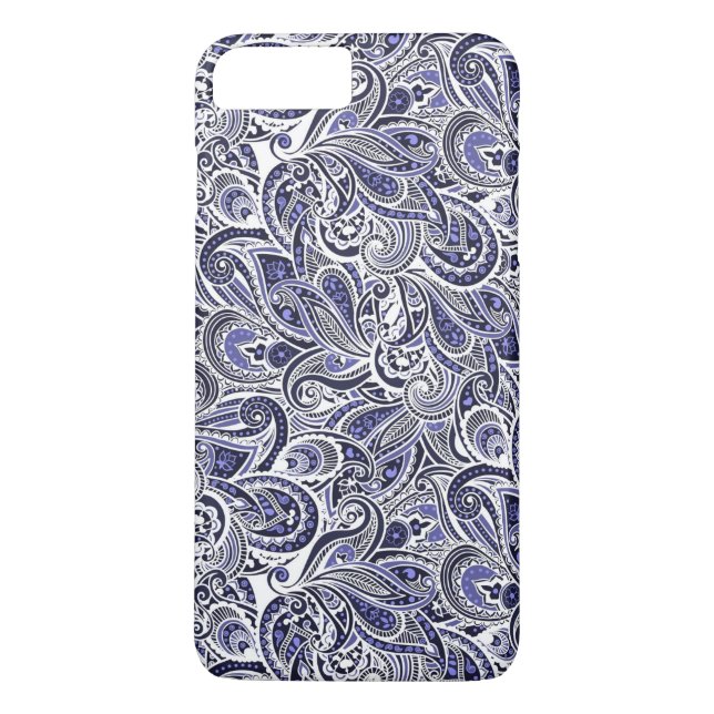 Niedlich-blaue Paisley-Muster Case-Mate iPhone Hülle (Rückseite)