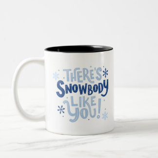 Niedlich-Blaues Monochrome-Schneeflocken Motiviere Zweifarbige Tasse
