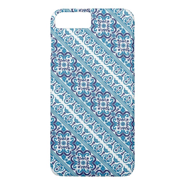 Niedlich blaues ukrainisches Muster-Design Case-Mate iPhone Hülle (Rückseite)