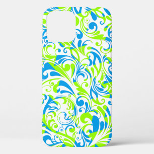 Niedlich-blaugrüne gemischte Blumenmuster Case-Mate iPhone Hülle