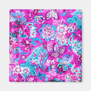 Niedlich-blaurosa Blume Magnet