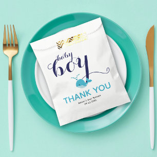 Niedlich-Blauwal-Thema Danke Baby Shower Geschenktütchen