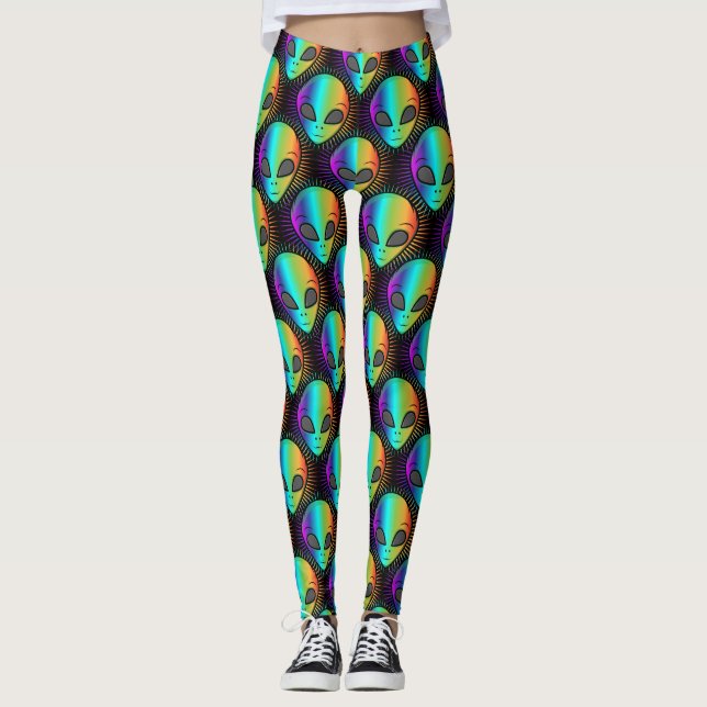 Niedlich Blinkende Alien Head Thunder_Cove Leggings (Vorderseite)