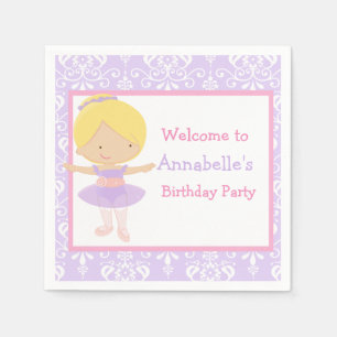Niedlich Blonde Ballerina Geburtstagsparty Serviette