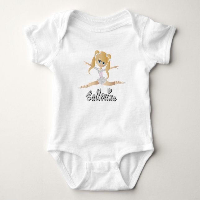 Niedlich Blonde Ballerina Girl Dancer Baby Strampler (Vorderseite)