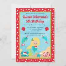 Niedlich Blonde Christmas Mermaid Kindergeburtstag