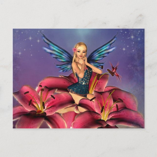 Niedlich blonde Fairy Postkarte (Vorderseite)