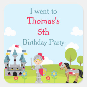 Niedlich Blonde Knight "I went to" Quadratischer Aufkleber