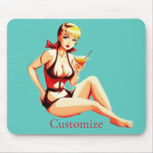 Niedlich Blonde Martini Bikini Girl Thunder_Cove Mousepad