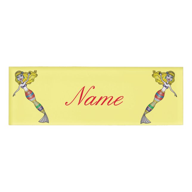 Niedlich Blonde Mermaid Thunder_Cove Namenschild (Vorderseite)