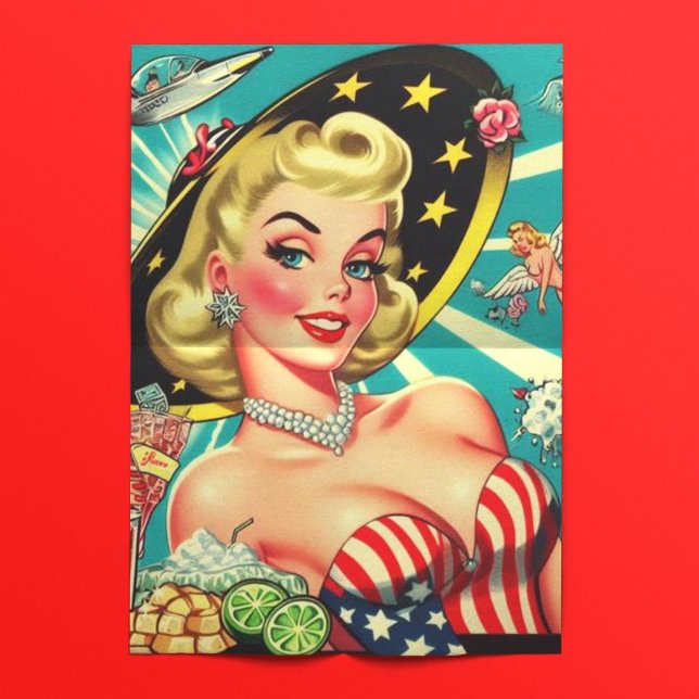 Niedlich Blonde Vintag Girl Seidenpapier (Von Creator hochgeladen)