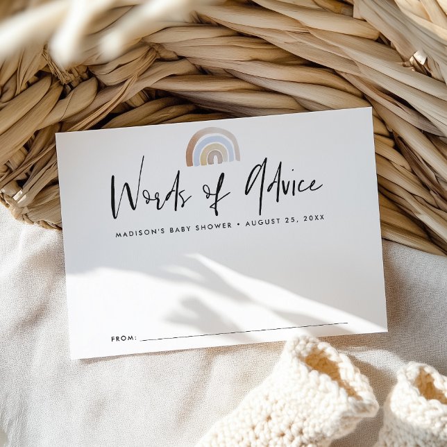 Niedlich Blue and Brown Watercolor Rainbow Baby Du Hinweiskarte (Von Creator hochgeladen)