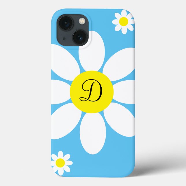 Niedlich Blue and White Daisies Floral Single Init Case-Mate iPhone Hülle (Rückseite)