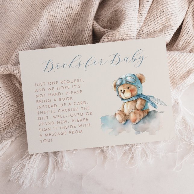 Niedlich Blue Aviator Teddy Bärenbücher für Baby Begleitkarte (Von Creator hochgeladen)