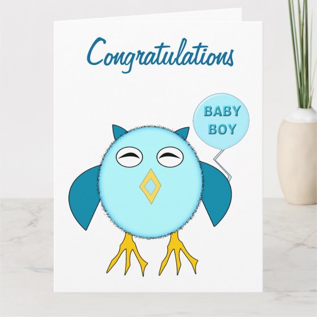 Niedlich Blue Baby Bowl Custom Card Karte (Vorderseite)