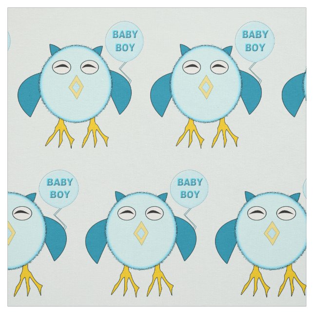 Niedlich Blue Baby Bowl Gemustertes Gewebe Stoff (Muster)