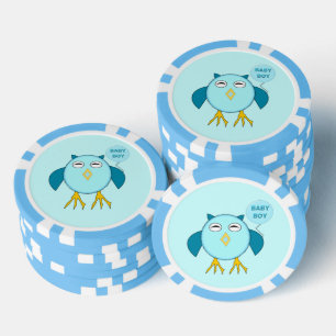 Niedlich Blue Baby Bowl Owl Pokerchips